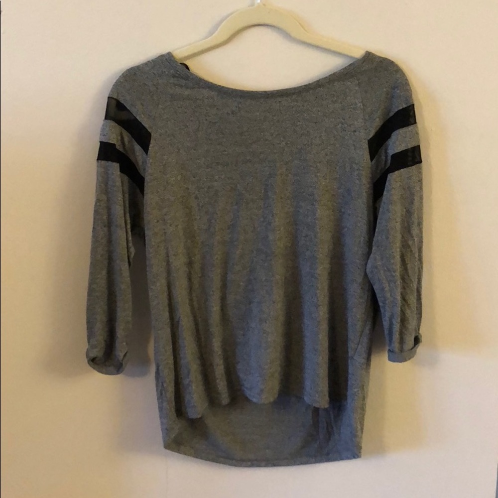 Grey 3/4 sleeve cotton shirt
